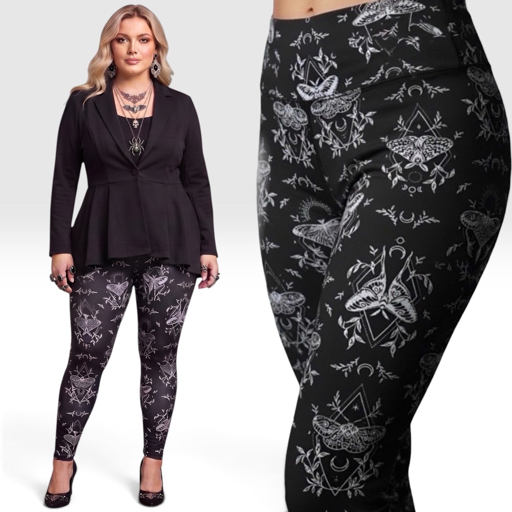 TORRID‎ Nightfall Mystic Moths Pattern Goth Gothic Leggings NWT Size 5X